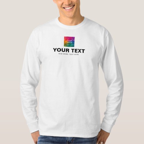 Custom Photo Or Logo Add Text Name Mens Modern T_Shirt