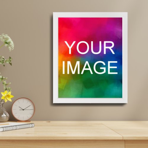 Custom Photo or Logo Simple Modern Trendy Template Framed Art