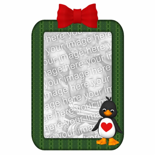 Custom Photo Ornament Penguin (Front)