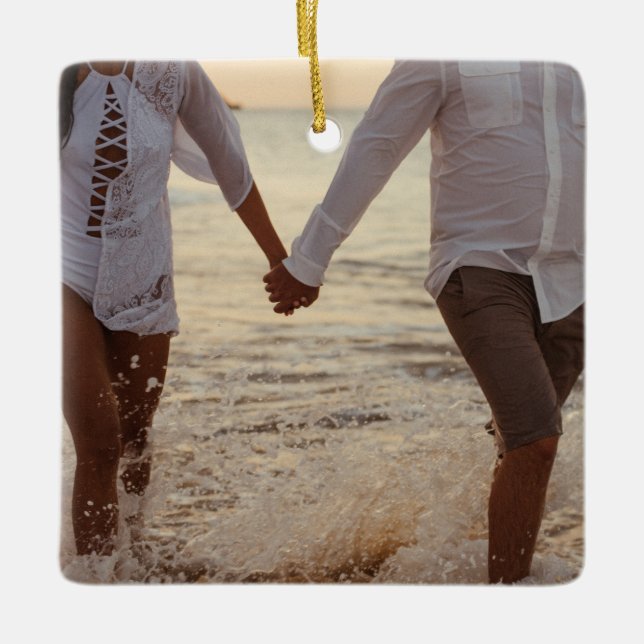 Custom Photo Ornament| Personalized Keepsake  Ceramic Ornament (Front)