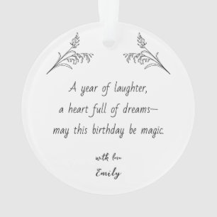 Custom Photo Ornament with Birthday Message