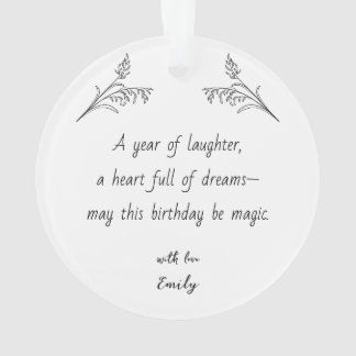 Custom Photo Ornament with Birthday Message