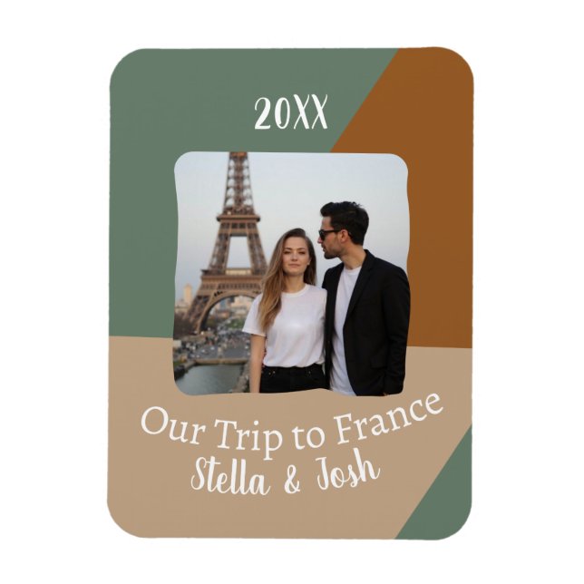 Custom Photo Our Trip to France Souvenir Magnet (Vertical)