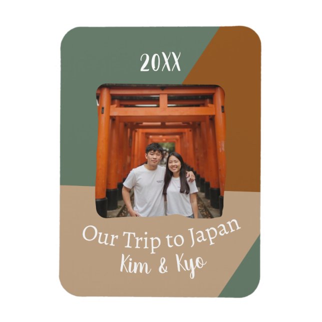 Custom Photo Our Trip to Japan Souvenir Magnet (Vertical)