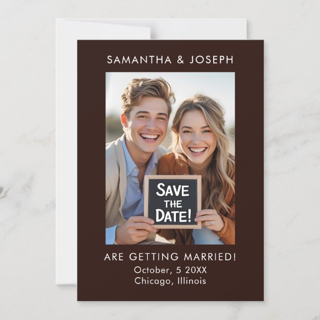 Custom Photo Outdoor Casual Wedding Save the Date Magnetic Invitation (Front)