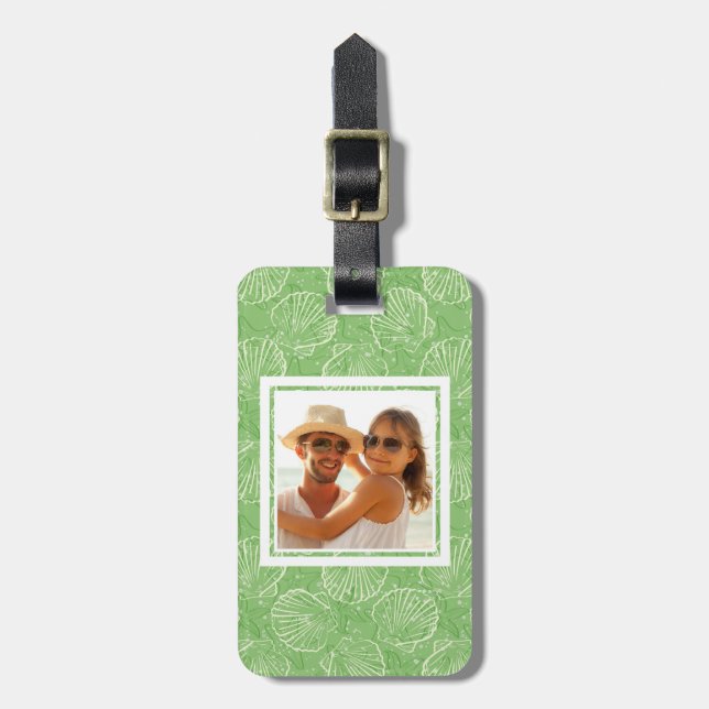Custom Photo Outline seashells Luggage Tag (Front Vertical)