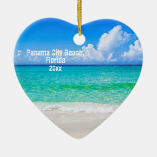 Custom Photo Panama City Beach Shoreline Ceramic Ornament
