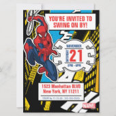 Custom Photo Panel Spider-Man Birthday Invitation (Back)
