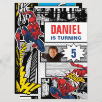 Custom Photo Panel Spider-Man Birthday Invitation