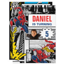 Custom Photo Panel Spider-Man Birthday Invitation