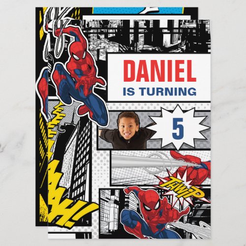 Custom Photo Panel Spider_Man Birthday Invitation