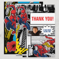 Custom Photo Panel Spider-Man Thank You Card