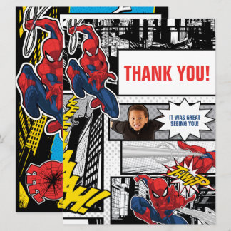 Custom Photo Panel Spider-Man Thank You Card