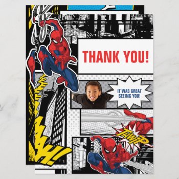 Custom Photo Panel Spider-man Thank You Card by spidermanclassics at Zazzle