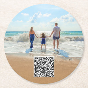 Custom Photo Paper Coasters with Your QR Code