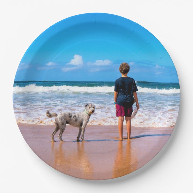 Custom Photo Paper Plates Your Own Design with Pet (Front)