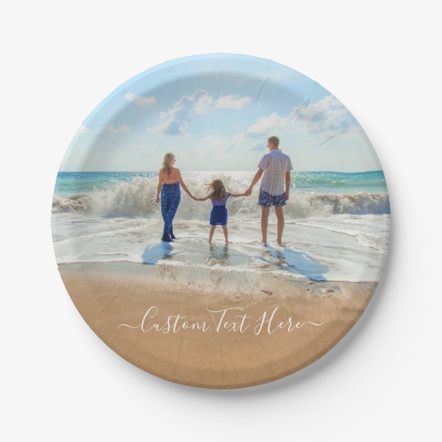Custom Photo Paper Plates Your Photos and Text (Front)