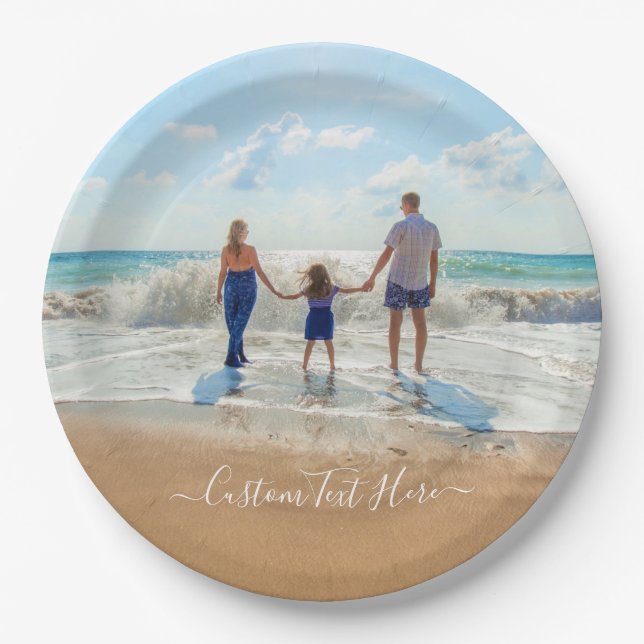 Custom Photo Paper Plates Your Photos and Text (Front)