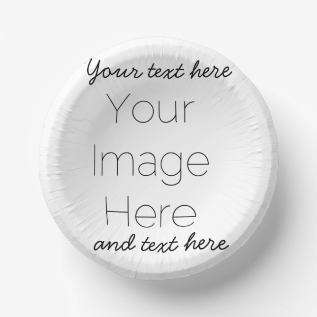 Custom Photo Paper Plates Your Photos and Text Bowls (Front)