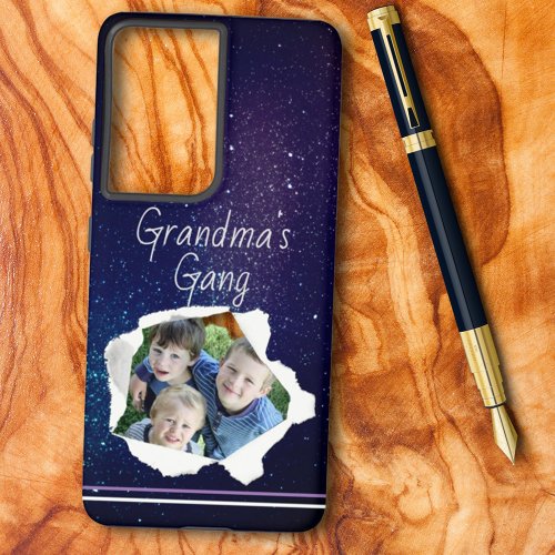 Custom Photo Paper Punch Hole Personalized Text  Samsung Galaxy S21 Case
