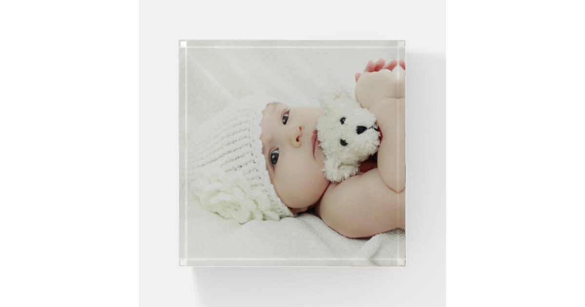 Photo Block Paperweight Custom Photo Paperweight | Zazzle