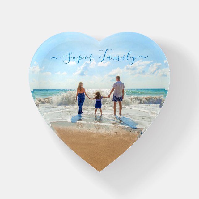 Custom Photo Paperweight Text - Super Family (Front)