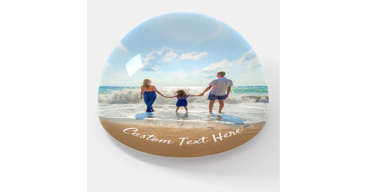 Typography Paperweight Custom Photo Paperweight with Text Design Your Own | Zazzle