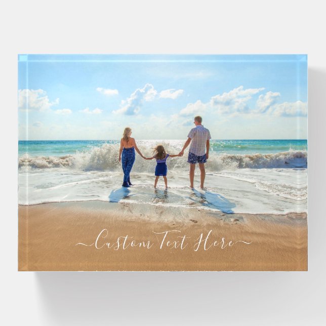 Custom Photo Paperweight Your Photos and Text (Front)