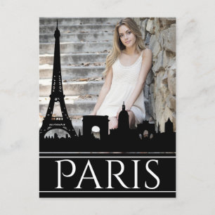 Custom Photo Paris Skyline with Eiffel Tower Postcard