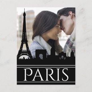 Custom Photo Paris Skyline with Eiffel Tower Postcard