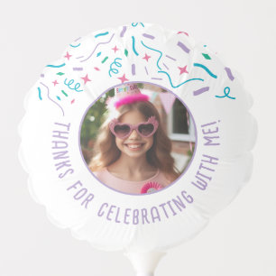 Custom Photo Party Confetti Birthday Thank You Balloon