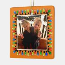 Custom Photo Party Lights on Orange Double Sided