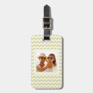 Custom Photo Pastel Chevron Pattern Luggage Tag