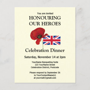 Custom Photo Patriotic British UK Veterans Dinner