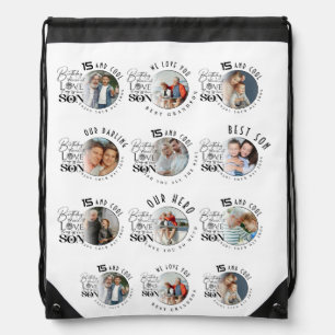 Custom Photo Pattern Daughter Birthday Drawstring Bag