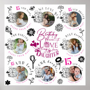 Custom Photo Pattern Daughter Birthday Poster