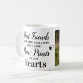Custom Photo Paw Prints on our Hearts Pet Memorial Coffee Mug (Front Left)
