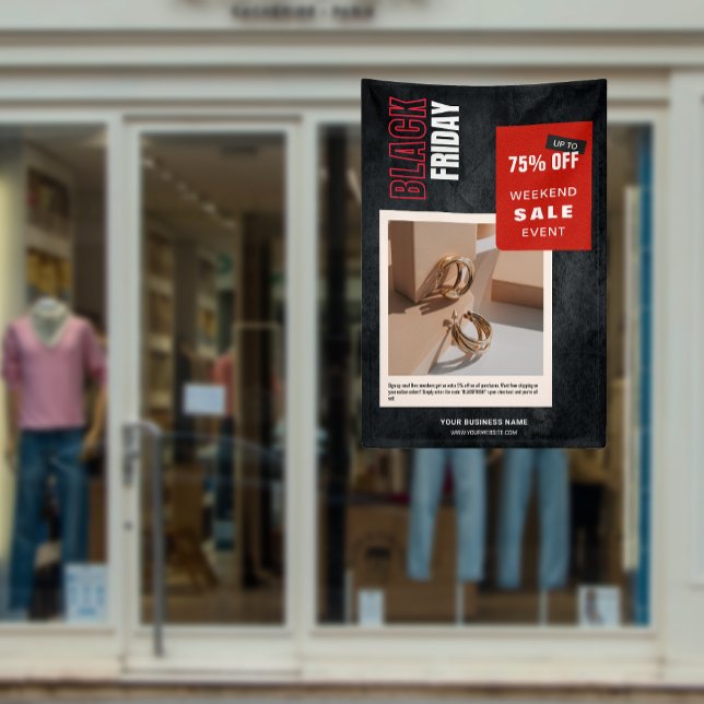 Custom Photo Percentage Off Black Friday Sale Banner (Custom Photo Percentage Off Black Friday Sale Banner)