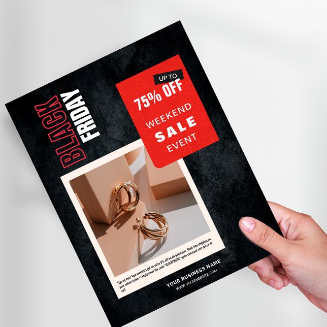 Custom Photo Percentage Off Black Friday Sale Flyer (Custom Photo Percentage Off Black Friday Sale Flyer)