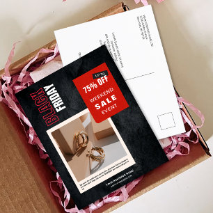 Custom Photo Percentage Off Black Friday Sale Postcard