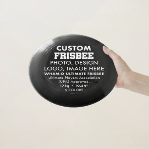 Custom Photo Personalised Black Ultimate Frisbee