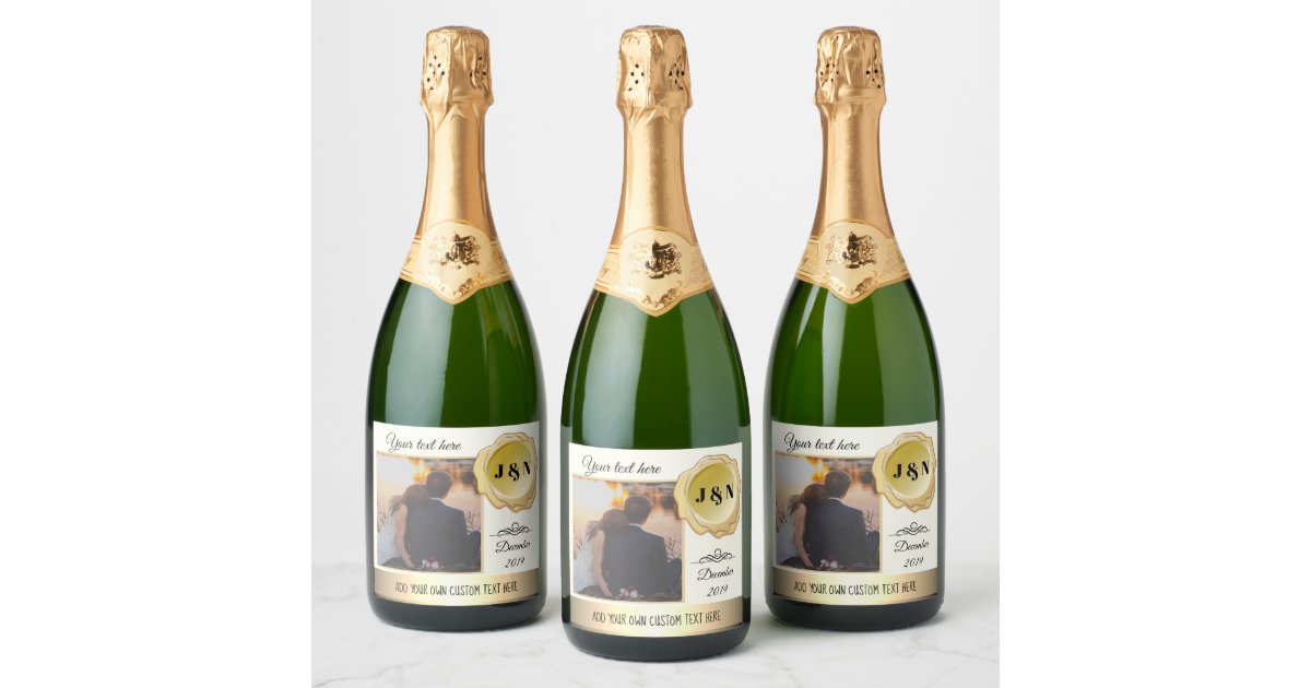 Custom Photo Personalised Champagne Bottle Labels | Zazzle.com