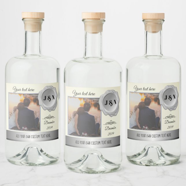 Custom Photo Personalised Gin Liquor Bottle Label (Bottles)