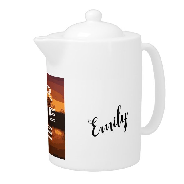 Custom Photo Personalised Name Teapot (Right)