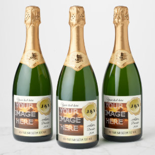 Custom Photo Personalised Sparkling Wine Bottle La Sparkling Wine Label
