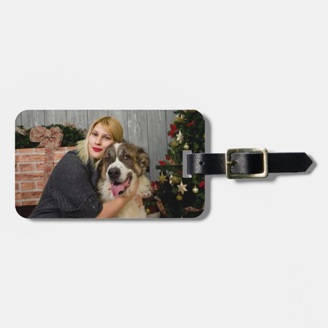 Custom Photo Personalized 2 Sided Luggage Tag (Front Horizontal)