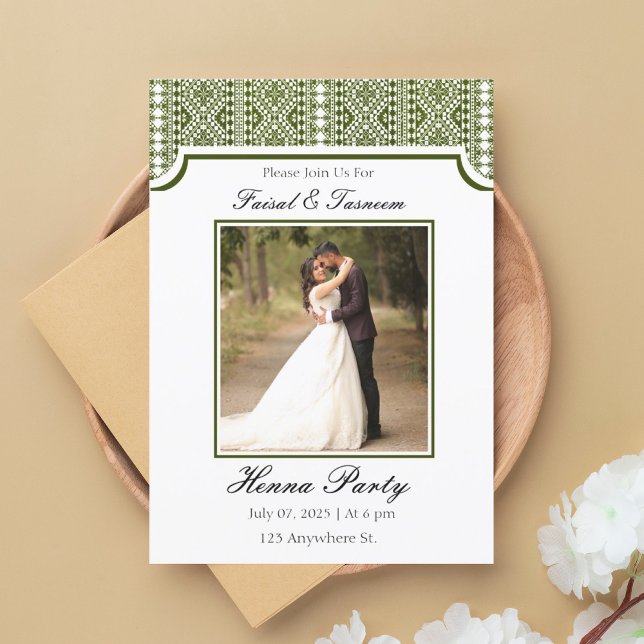 Custom Photo Personalized Arab Henna Invitation (Creator Uploaded)