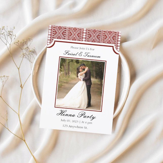 Custom Photo Personalized Arab Henna Invitation (Creator Uploaded)