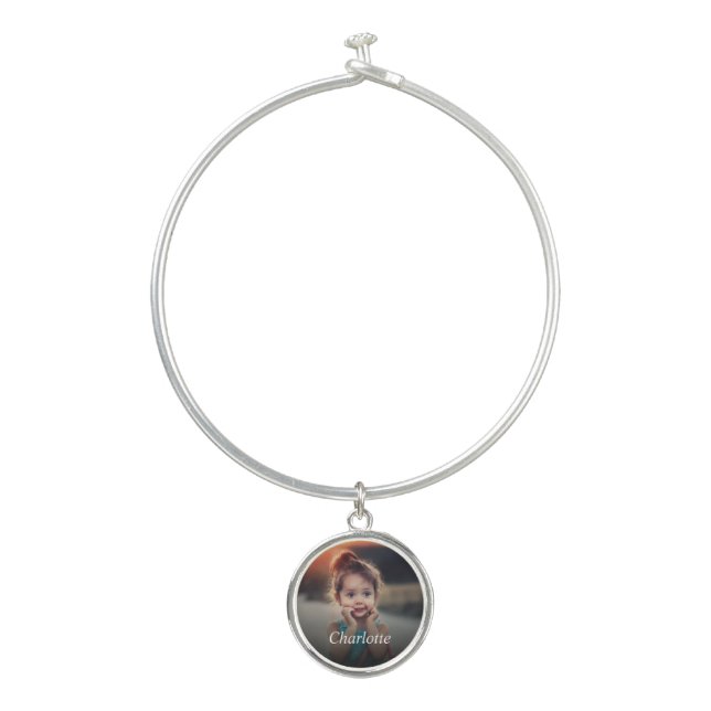 Custom Photo Personalized Bangle Bracelet (Front)
