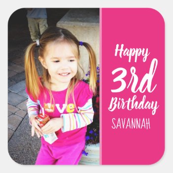 Custom Photo Personalized Birthday Party Stickers by azlaird at Zazzle